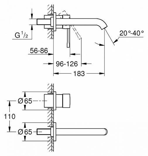 Змішувач для умивальника M-Size Essence (19408001), Grohe 19408001/29192001 фото