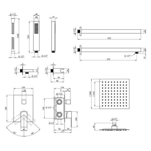 Набор 3 в 1 для ванной комнаты KronerKRP SCH010-3 Edelstahl Kubus - SCH082 SS23579 фото