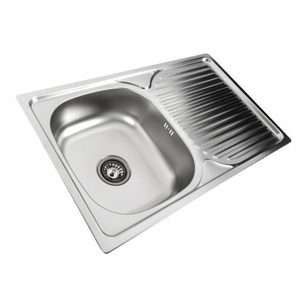 Кухонная мойка из нержавеющей стали прямоугольная Platinum ДЕКОР 7848 (0,8/180 мм) 11498 фото