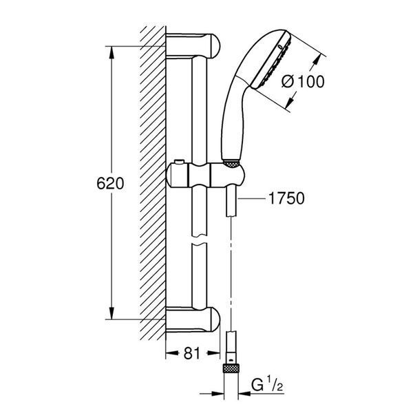 Душовий гарнітур Grohe New Tempesta 100 27853001 CV030546 фото