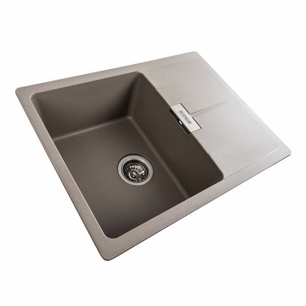 Гранітна мийка для кухні Platinum 6250 ZIRKONE матовий Титан 41598 фото