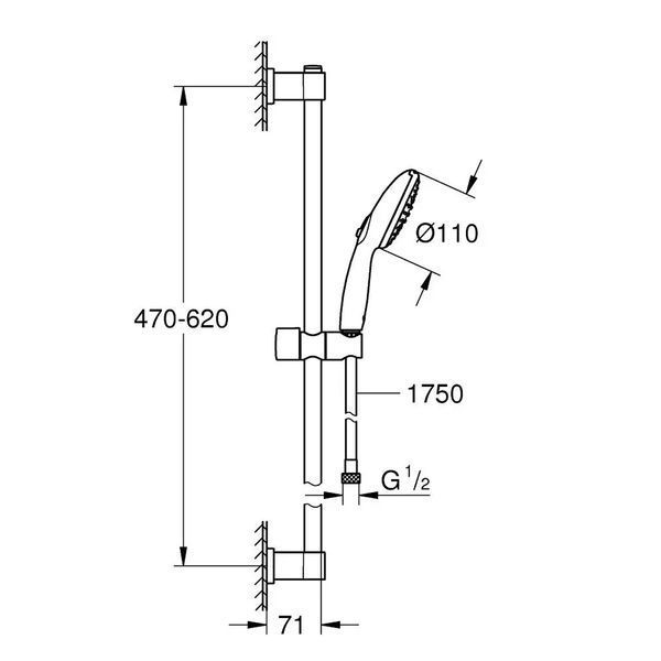 Душовий гарнітур Grohe QuickFix Vitalio Start 110 26951001 CV037227 фото