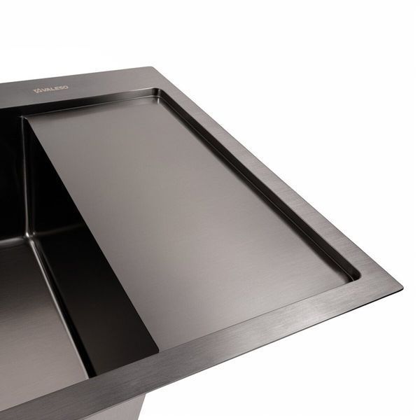 Кухонна мийка CM 65*50 L чорна PVD VALESO Handmade (круглий сифон 3,0/0,8) 45901 фото