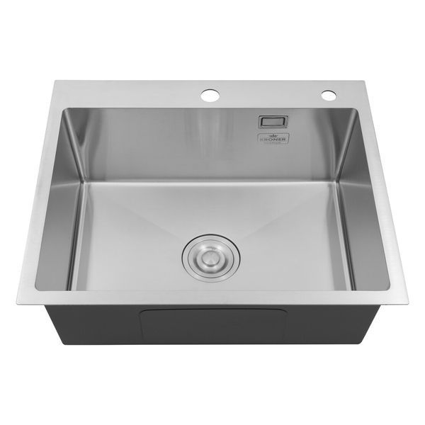 Комплект кухонної мийки Kroner KRP Geb&uuml;rstet 60х50HM ST02 nichel SL947193 фото