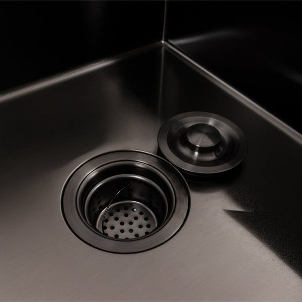 Кухонна мийка CM 65*50 L чорна PVD VALESO Handmade (круглий сифон 3,0/0,8) 45901 фото
