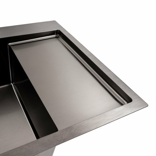 Кухонна мийка CM 65*50 L PVD чорна Platinum Handmade (круглий сифон 3.0/0.8) 44561 фото