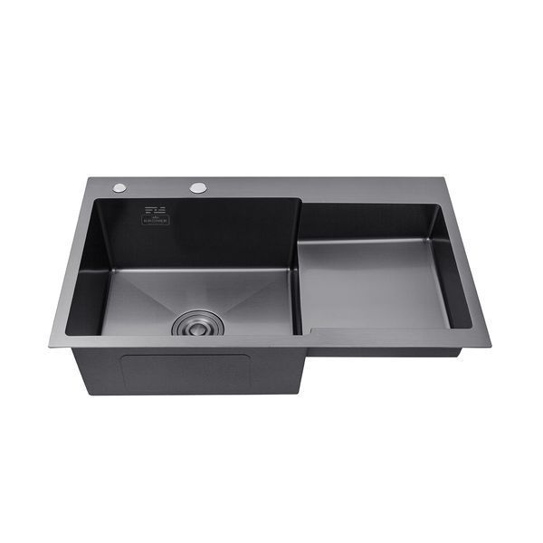 Комплект кухонної мийки KRP Schwarze - 7848LHM PVD ST4303 ST438652 фото
