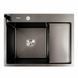 Кухонна мийка CM 65*50 L PVD чорна Platinum Handmade (круглий сифон 3.0/0.8) 44561 фото 1