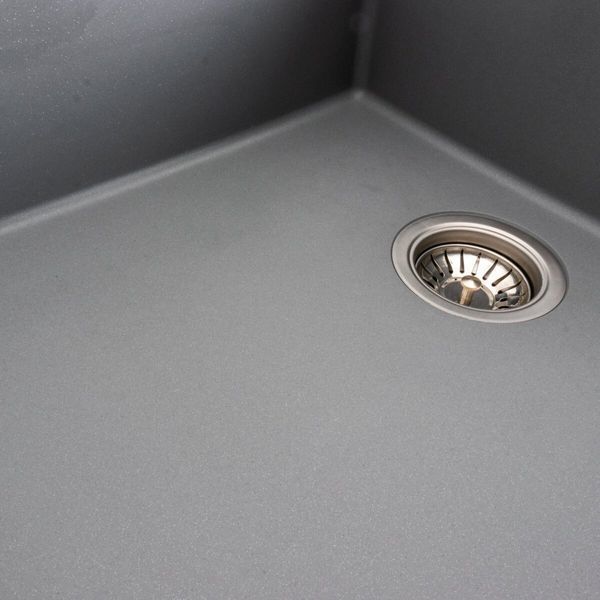 Гранітна мийка для кухні VALESO DIAMOND 8650 матова Сірий металік 49007 фото