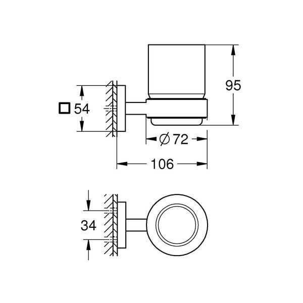 Стакан с держателем для ванной комнаты Grohe QuickFix Start Cube 410972430 CV033756 фото