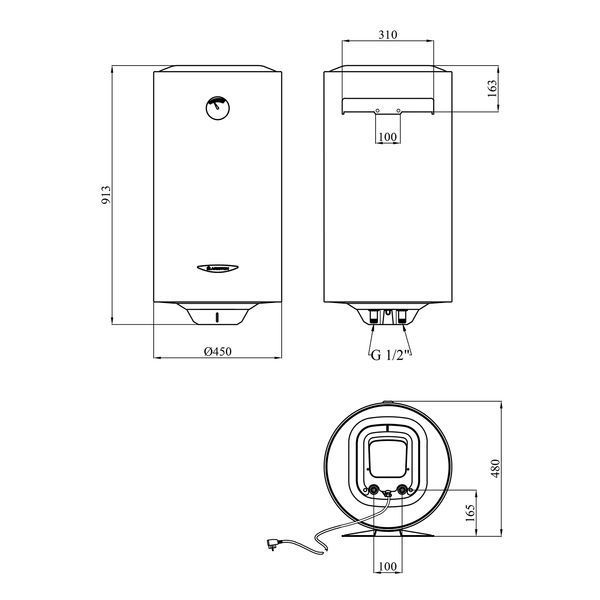Водонагрівач Ariston SG1 100 V EU з мокрим ТЕНом 3213002 CV034079 фото