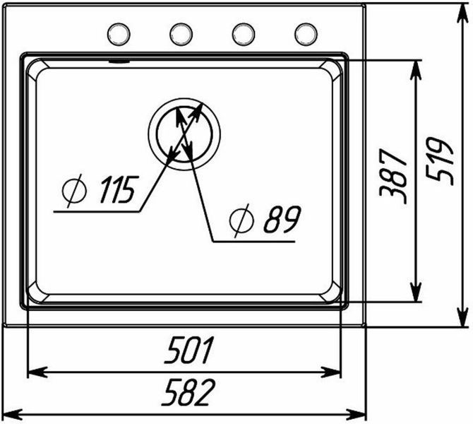 Гранітна мийка для кухні Platinum 5852 VESTA матова Графіт 3524 фото
