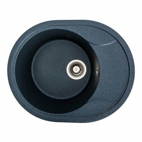 Гранітна мийка для кухні Platinum 5847 ONYX матова (антрацит) 38963 фото
