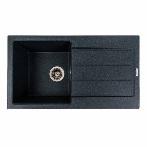 Гранітна мийка для кухні Platinum 7843 SOLID матовий Антрацит 42234 фото