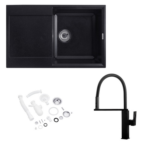 Комплект кухонной мойки Kroner KRP Komposit SCH - 7850 ST82670 фото