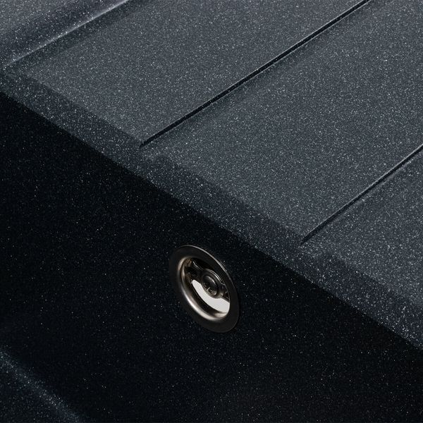 Гранітна мийка для кухні Platinum 7843 SOLID матовий Антрацит 42234 фото