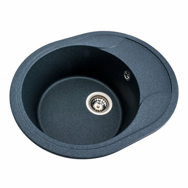 Гранітна мийка для кухні Platinum 5847 ONYX матова (антрацит) 38963 фото
