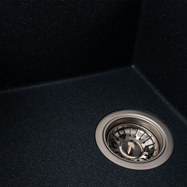 Гранітна мийка для кухні Platinum 7843 SOLID матовий Антрацит 42234 фото