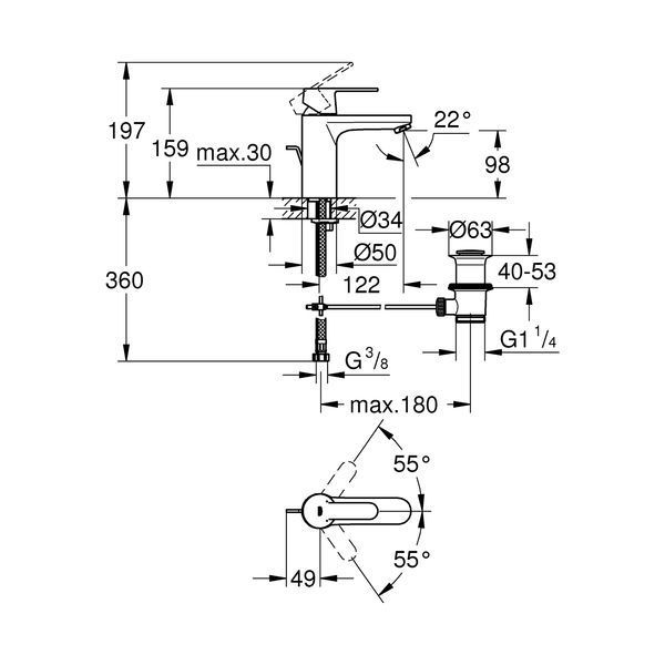 Змішувач для раковини Grohe QuickFix Get M-Size 23454000 CV030569 фото