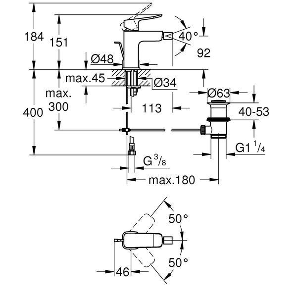Смеситель для биде Grohe QuickFix Dice 1018770000 CV036216 фото