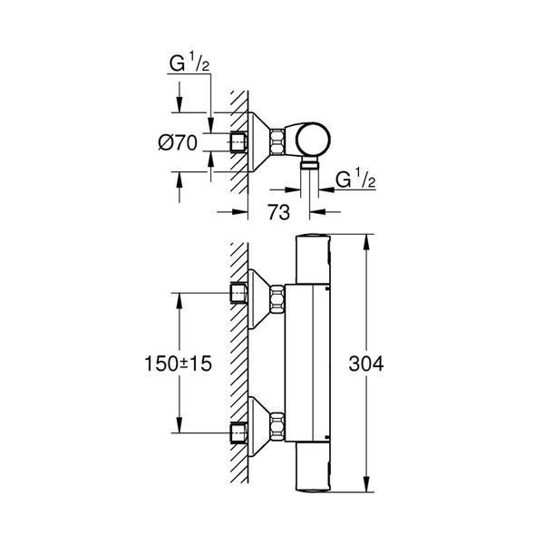 Смеситель термостатический для душа Grohe QuickFix Precision Start 345942430 CV032146 фото