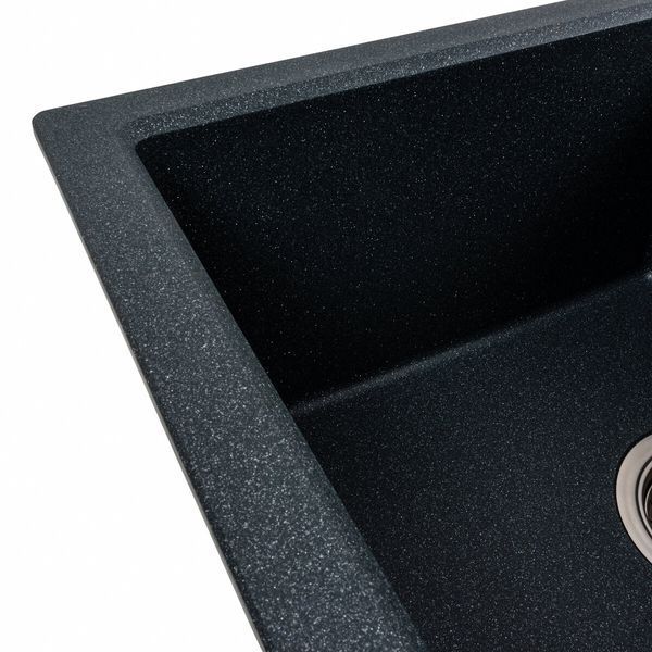 Гранітна мийка для кухні Platinum 7843 SOLID матовий Антрацит 42234 фото