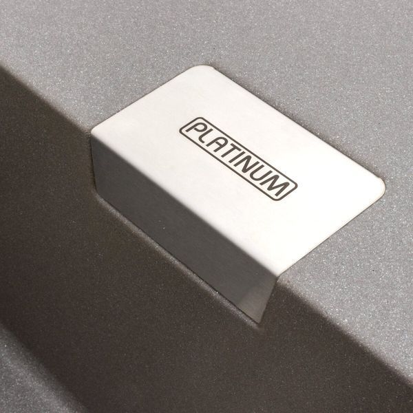 Гранітна мийка для кухні Platinum 8650 DIAMOND матова (сірий мусон) 39827 фото
