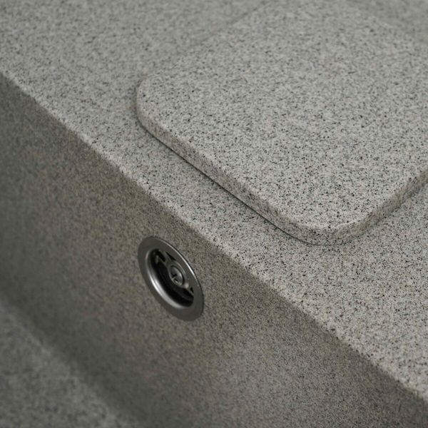 Гранитная мойка для кухни Platinum 7850 CUBE матовая Серая 3188 фото