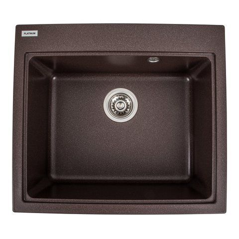 Гранітна мийка для кухні Platinum 5852 VESTA матова Мокко 3527 фото