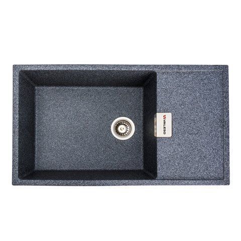 Гранітна мийка для кухні VALESO 8650 DIAMOND матова (графіт) 48862 фото