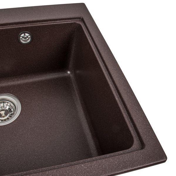 Гранітна мийка для кухні Platinum 5852 VESTA матова Мокко 3527 фото