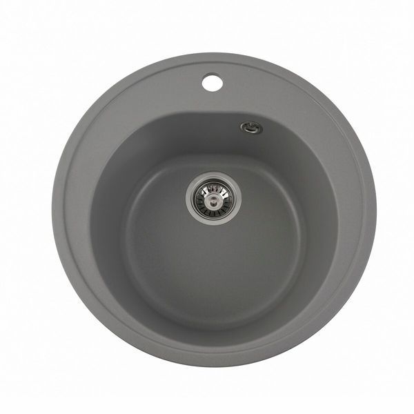 Гранитная мойка для кухни Platinum 510 LUNA матовая Cерый металлик 3329 фото