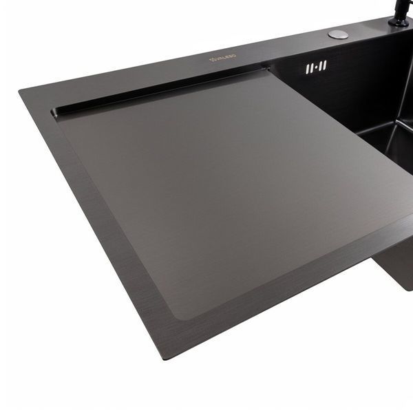 Комплект кухонної мийки Valeso 78х50 RHM PVD ST05 Grafite SL44712 фото
