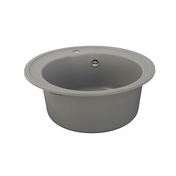 Гранитная мойка для кухни Platinum 510 LUNA матовая Cерый металлик 3329 фото