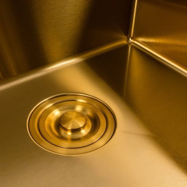 Кухонна мийка 50*50 PVD Gold Valeso Handmade (сифон круглий, 3,0/0,8) 45921 фото