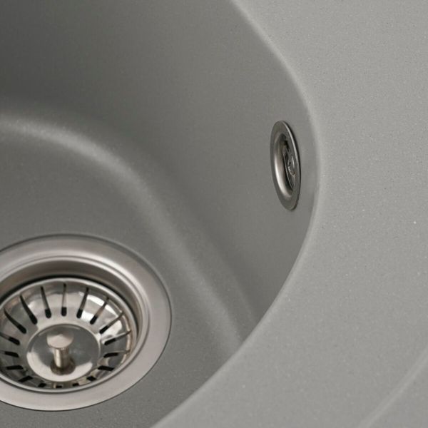 Гранитная мойка для кухни Platinum 510 LUNA матовая Cерый металлик 3329 фото