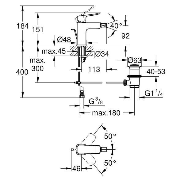 Змішувач для біде Grohe QuickFix Dice 1018772430 CV036217 фото