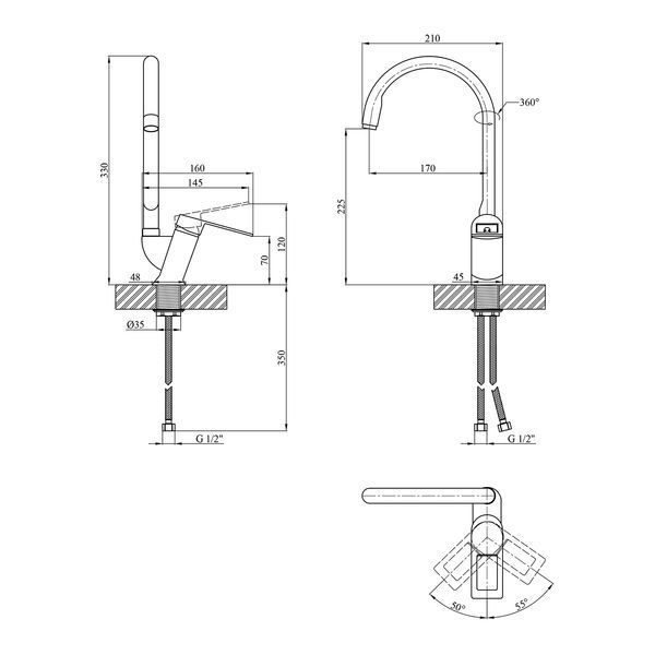 Смеситель для кухни Kroner KRM Zenda - SCH030 CV022960 фото