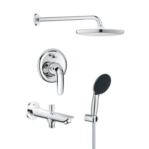 Душова система Grohe Vitalio Start 250 з виливом для ванни та змішувачем Euroeco UA32747R3 CV036746 фото