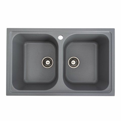 Гранитная мойка для кухни Platinum 7950 Equatoria матовый Серый металлик 36403 фото