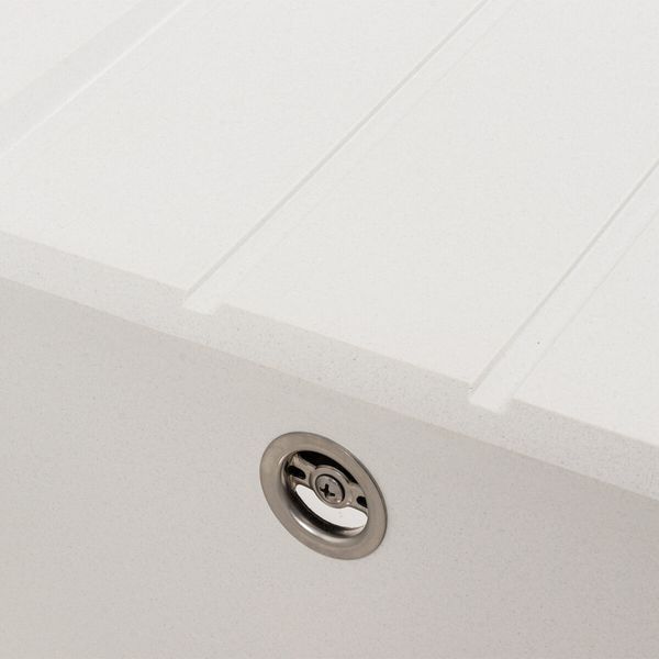 Гранітна мийка для кухні Platinum 7843 SOLID матова Білосніжна 42236 фото