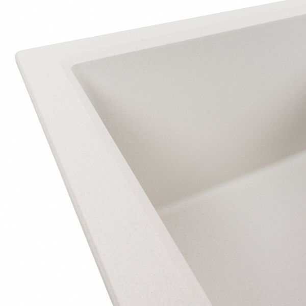 Гранітна мийка для кухні Platinum 7843 SOLID матова Білосніжна 42236 фото