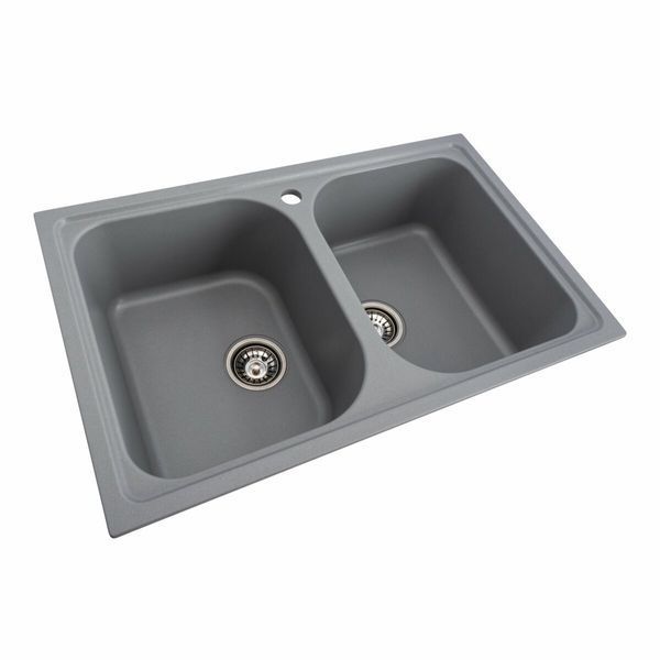 Гранитная мойка для кухни Platinum 7950 Equatoria матовый Серый металлик 36403 фото