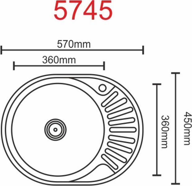 Кухонна мийка з нержавіючої сталі Platinum ДЕКОР 5745 L (0,8/180 мм) 11640 фото