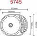 Кухонна мийка з нержавіючої сталі Platinum ДЕКОР 5745 L (0,8/180 мм) 11640 фото 6