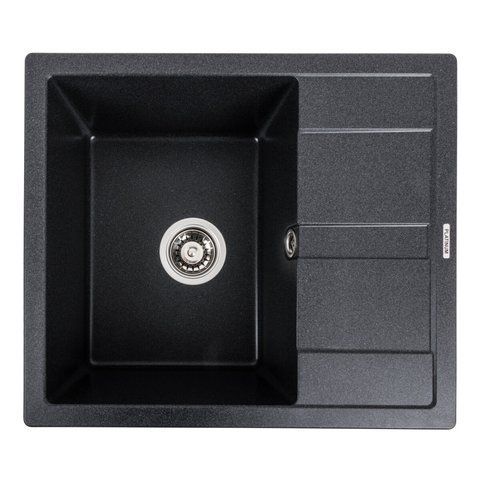 Гранітна мийка для кухні Platinum 5851 ARIA матовий Карбон 39964 фото