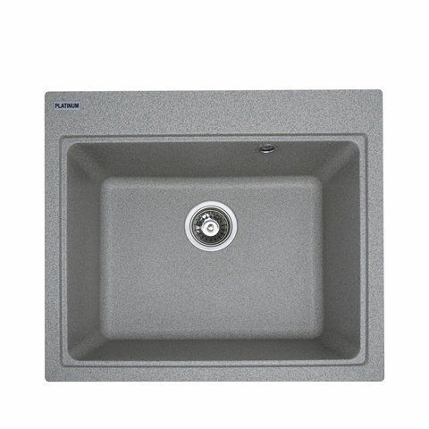 Гранітна мийка для кухні Platinum 5852 VESTA матова Сіра 3530 фото