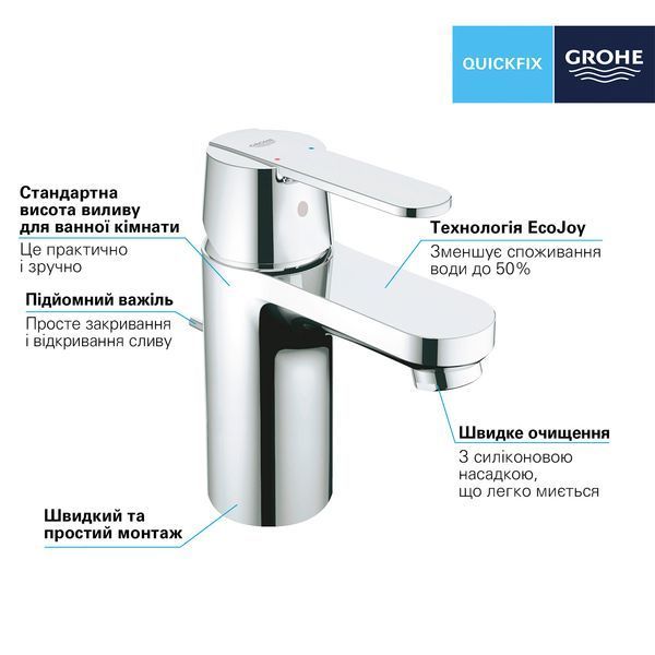Змішувач для раковини Grohe QuickFix Get S-Size 32883000 CV030573 фото