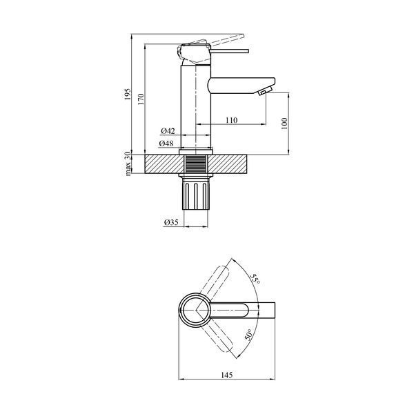 Смеситель для раковины Agua Elposo - INOX010 CV035459 фото