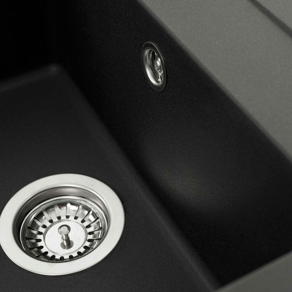 Гранітна мийка для кухні Platinum 7950 Selena матова Чорна 4027 фото